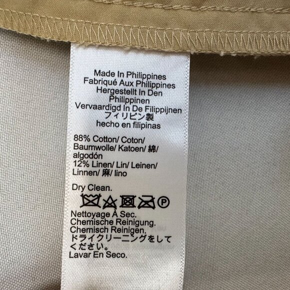 J. Crew Neutral Beige Cotton Linen Blend Full Length Wide Leg Trousers Size 10 - Picture 11 of 13